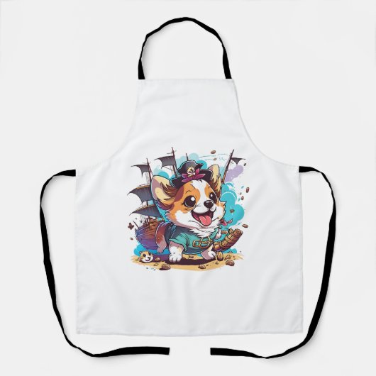 Corgi Dog Pirate Schort (Voorkant)