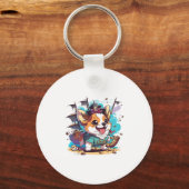 Corgi Dog Pirate Sleutelhanger (Voorkant)