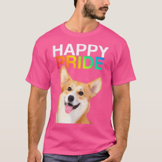 Corgi Dog Puppy Pup Gay Pride LGBTQ Rainbow Queer T-shirt