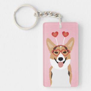 Corgi Dog Valentijnsdag Sleutelhanger