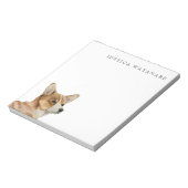 Corgi Dog Waterverf Art | Naam toevoegen Notitieblok (Gedraaid)