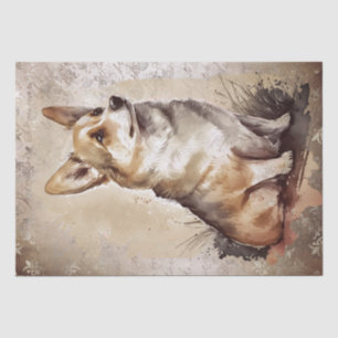 Corgi Dog Waterverf Tissuepapier