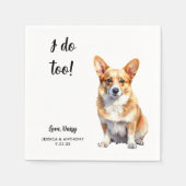 Corgi Dog Wedding Servet (Voorkant)