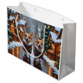Corgi Dogs Christmas Snow Holiday Groot Cadeauzakje (Achterkant Gekanteld)