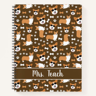 Corgi Dogs Funny Cute Personalized Notitieboek