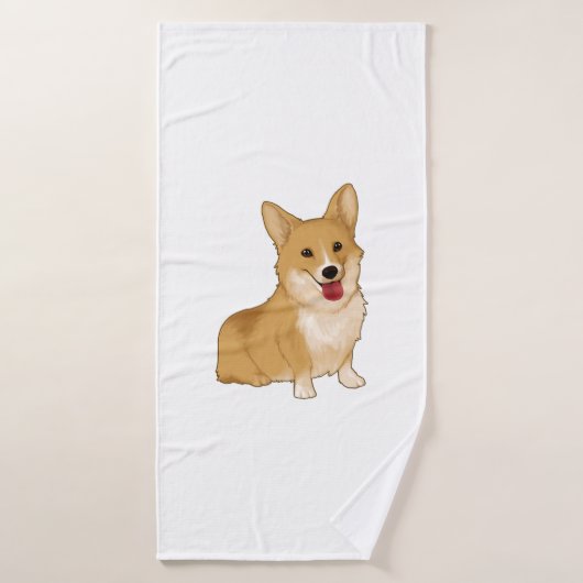 Corgi doux et souriant (Serviette de bain)