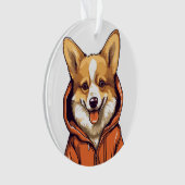 Corgi Drôle Portant un Sweat à Capuche (devant)