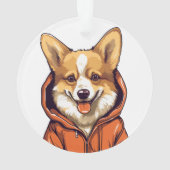 Corgi Drôle Portant un Sweat à Capuche (dos)