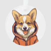 Corgi Drôle Portant un Sweat à Capuche (devant)