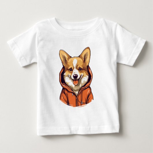Corgi Drôle Portant un Sweat à Capuche (Devant)
