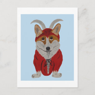Corgi Duivel Feestdagenkaart