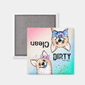 Corgi duo Clean lave-vaisselle Magnet (Recto/Verso)