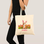 Corgi Easter Bunny Flowers Cute Personalized Tote Bag (Voorkant (product))