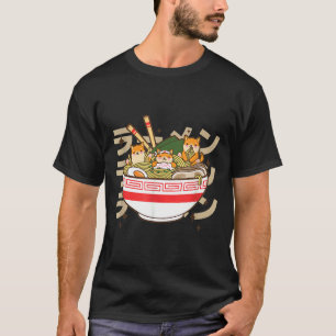Corgi eet Japanse noedels lange hoes T-shirt