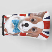 Corgi en de Engelse vlag Golfheadcover (Voorkant)