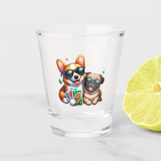 Corgi en Pug Uno Kaart spel Shot Glas