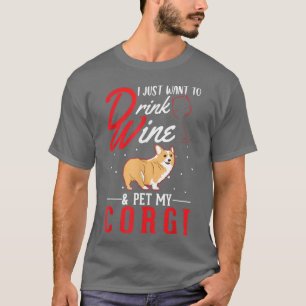 Corgi En Wijn T-shirt