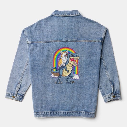 Corgi équitation Dinosaur T Rex Funny Space Galaxy (Verso)
