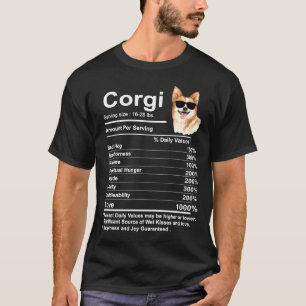 Corgi Facts Nutrition Funny Corgi Mama Dog T-shirt