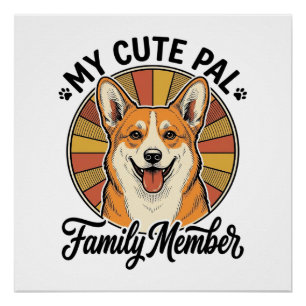 Corgi Familie Shirt Vintage Huisdierliefhebber Des Perfect Poster