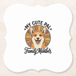 Corgi Familie T-shirt Vintage Huisdierliefhebber D Kartonnen Onderzetters