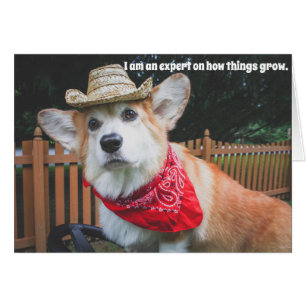 Corgi Farmer Birthday Card