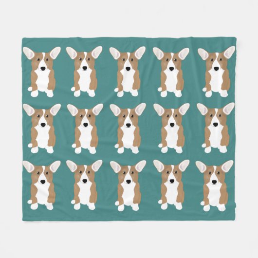 Corgi Fleece Blanket Deken (Voorkant (Horizontaal))