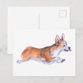 Corgi flight sumie schilderij briefkaart (Voorkant / Achterkant)
