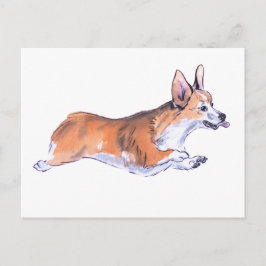 Corgi flight sumie schilderij briefkaart