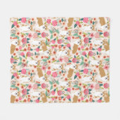 Corgi Florals couverture - joli cadeau de corgi (Devant (Horizontal))