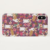 Corgi Florals i iPhone case - paars (Achterkant (horizontaal))