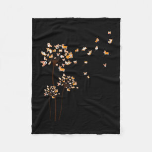 Corgi Flower Fly Dandelion Cute Hondenliefhebber Fleece Deken