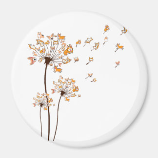 Corgi Flower Fly Dandelion Shirt Cute Hondenliefhe Magneet