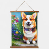 Corgi Flower Garden Hangend Wandkleed (Voorkant)