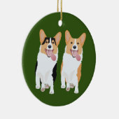 Corgi Friends Keramisch Ornament (Rechts)