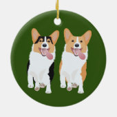 Corgi Friends Keramisch Ornament (Achterkant)