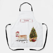 Corgi Funny kersthond met boom Schort (Voorkant)