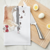 Corgi Funny kersthond met boom Theedoek (Quarter Fold)