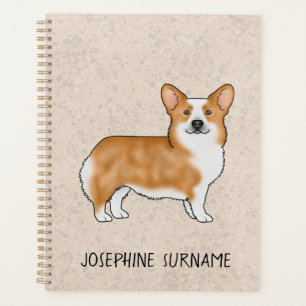 Corgi gallois Pembroke rouge avec nom personnalisé