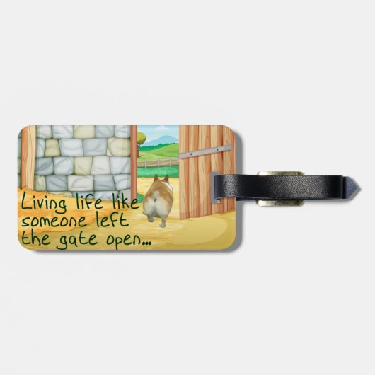 Corgi "Gate Open" Bagagelabel (Achterkant horizontaal)