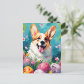 Corgi Gelukkig Pasen Briefkaart (Staand voorkant)