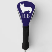 Corgi Golf Blue Navy Golfheadcover (Voorkant)