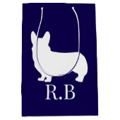 Corgi Golf Blue Navy Medium Cadeauzakje (Voorkant)