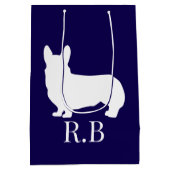 Corgi Golf Blue Navy Medium Cadeauzakje (Achterkant)