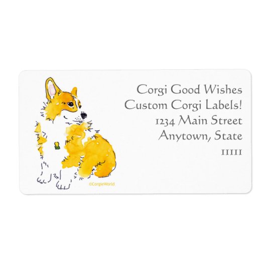 Corgi Good Wings Étiquettes personnalisés (Devant)