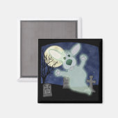 Corgi Graveyard Ghost Magnet (Recto/Verso)