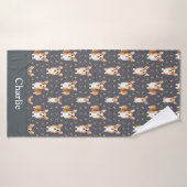 Corgi Gris Personnalisé Chien (Serviette de bain)