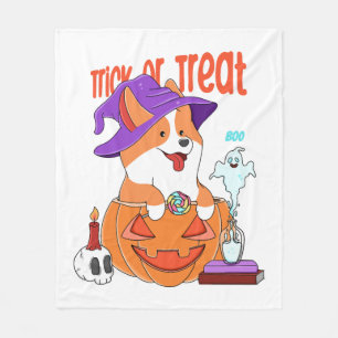 Corgi Halloween Fleece Deken