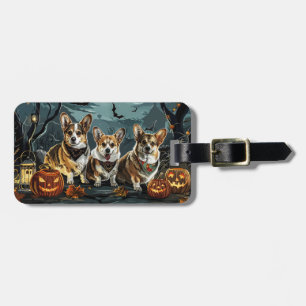 Corgi Halloween Griezelig Bagagelabel