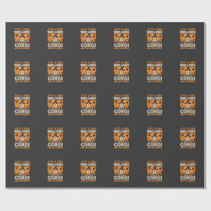 Corgi Halloween Heksenmeisje Vintage Horror Cadeaupapier